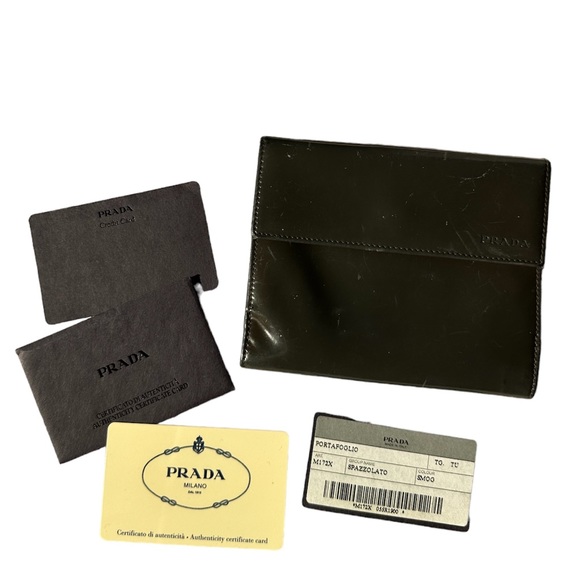 Prada Wallet - Spazzolato Portafoglio in Color Gray Smog with authenticity card - Picture 2 of 16